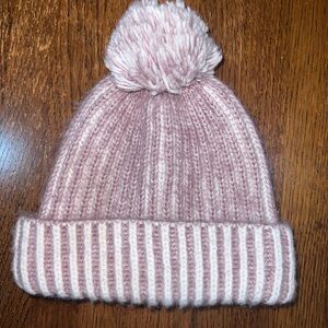 Pink Knit Pom-Pom Beanie